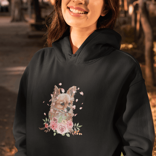 Flower Chihuahua - Bio-Hoodie für Damen