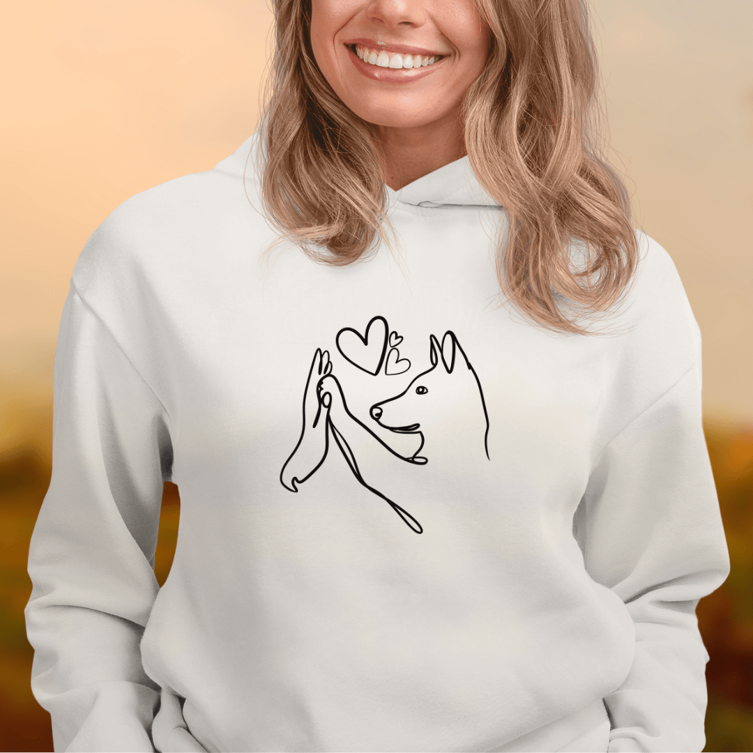 Wahre Liebe Stehohren– Hoodie aus Bio-Baumwolle für Damen