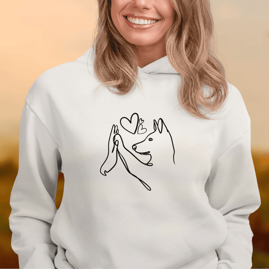 Wahre Liebe Stehohren– Hoodie aus Bio-Baumwolle für Damen