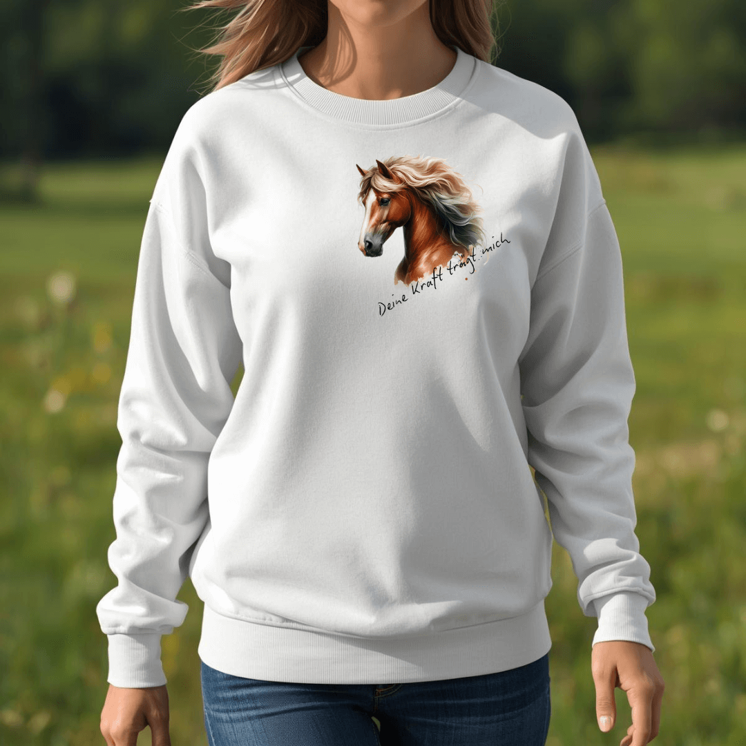 Kraft - Bio Sweatshirt für Damen |Brustmotiv