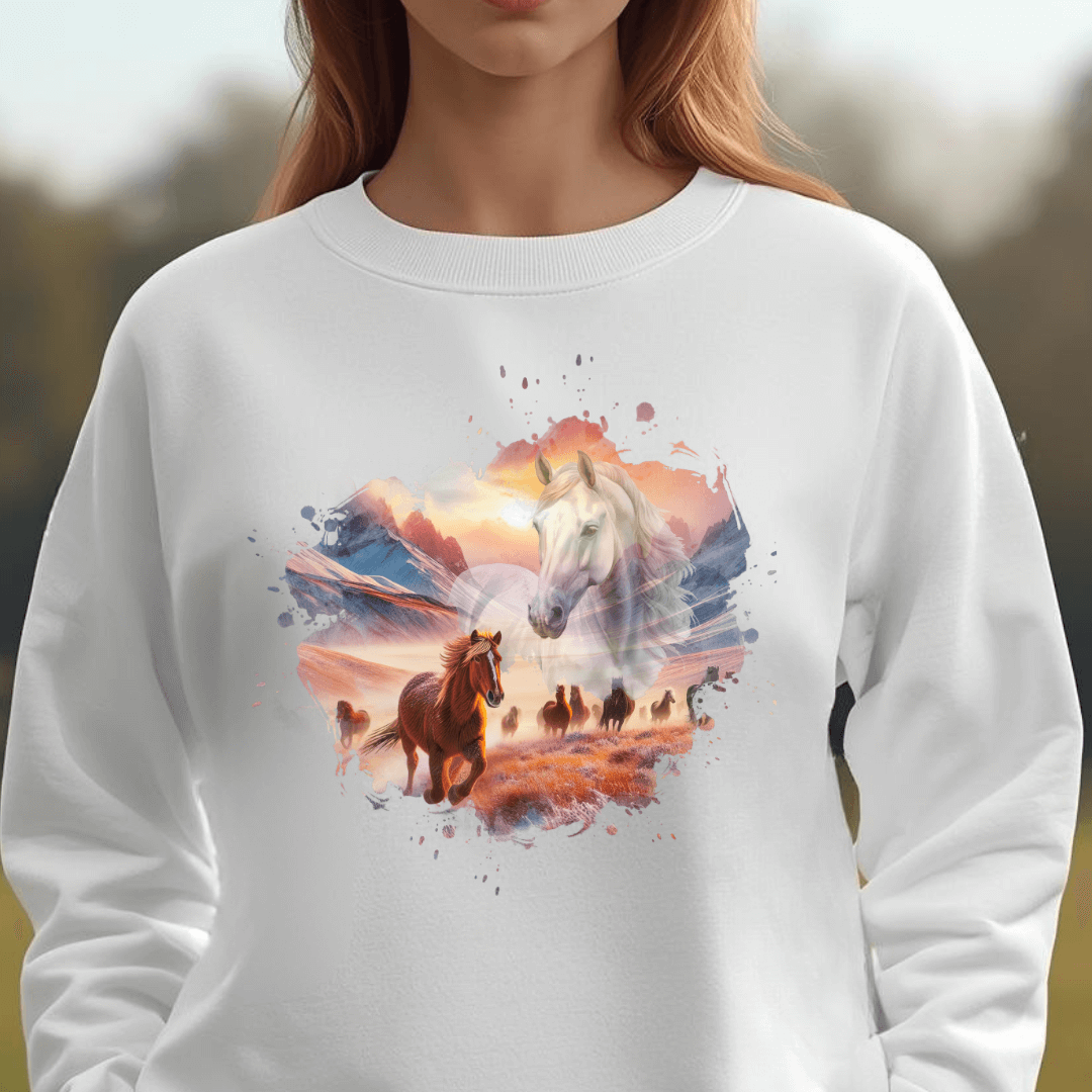 Liebe zu Pferden - Bio-Sweatshirt für Damen