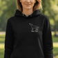 Labrador mit Herz- Bio-Hoodie für Damen-Dein Wunschtext