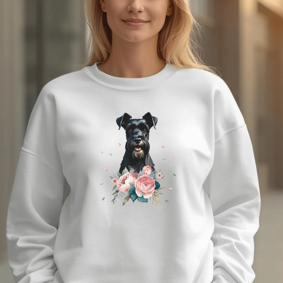 Flower Schnauzer - Bio-Sweatshirt für Damen