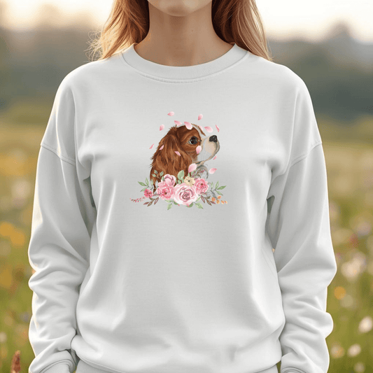 Flower Cavalier King Charles - Bio-Sweatshirt für Damen