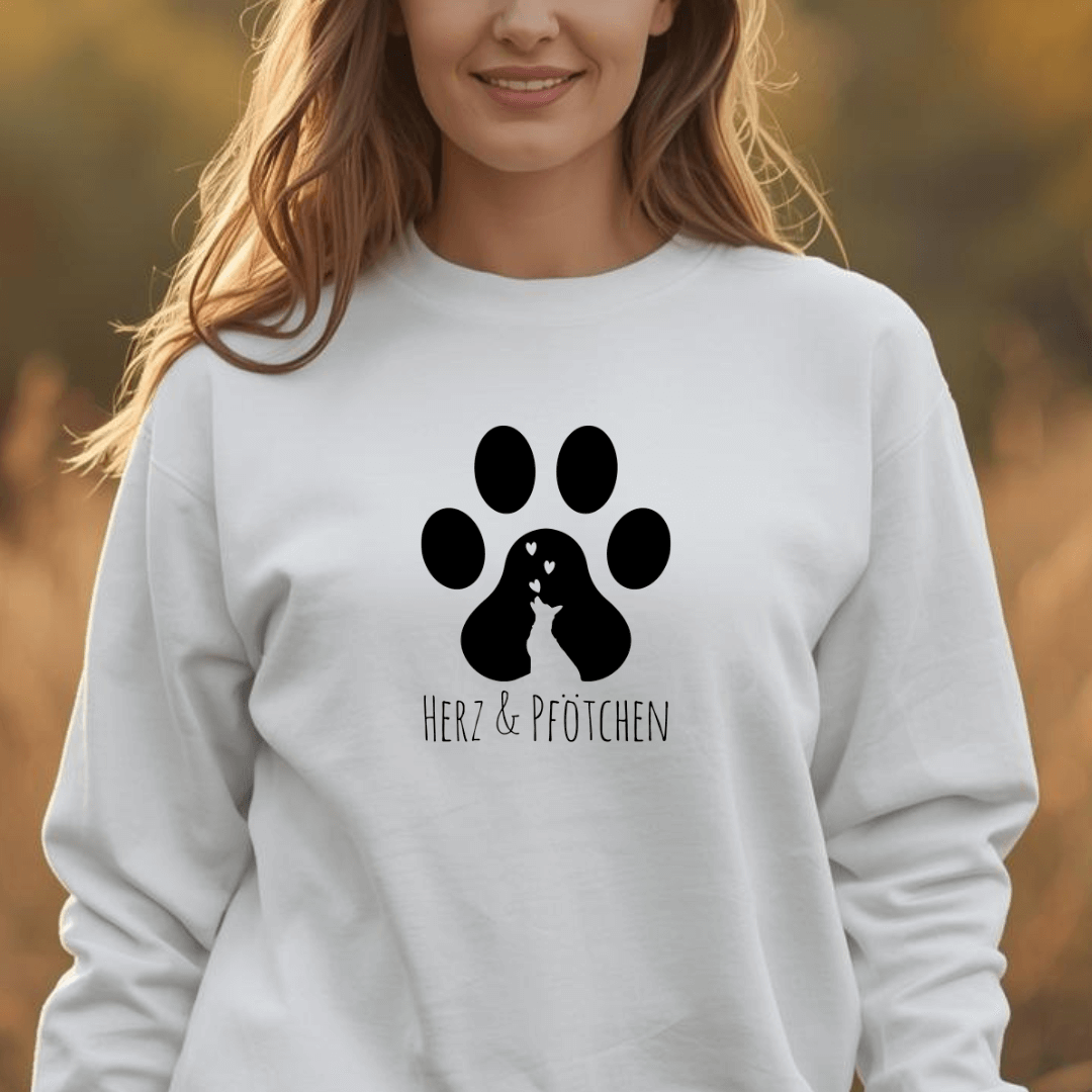Herz und Pfötchen - Bio-Sweatshirt für Damen