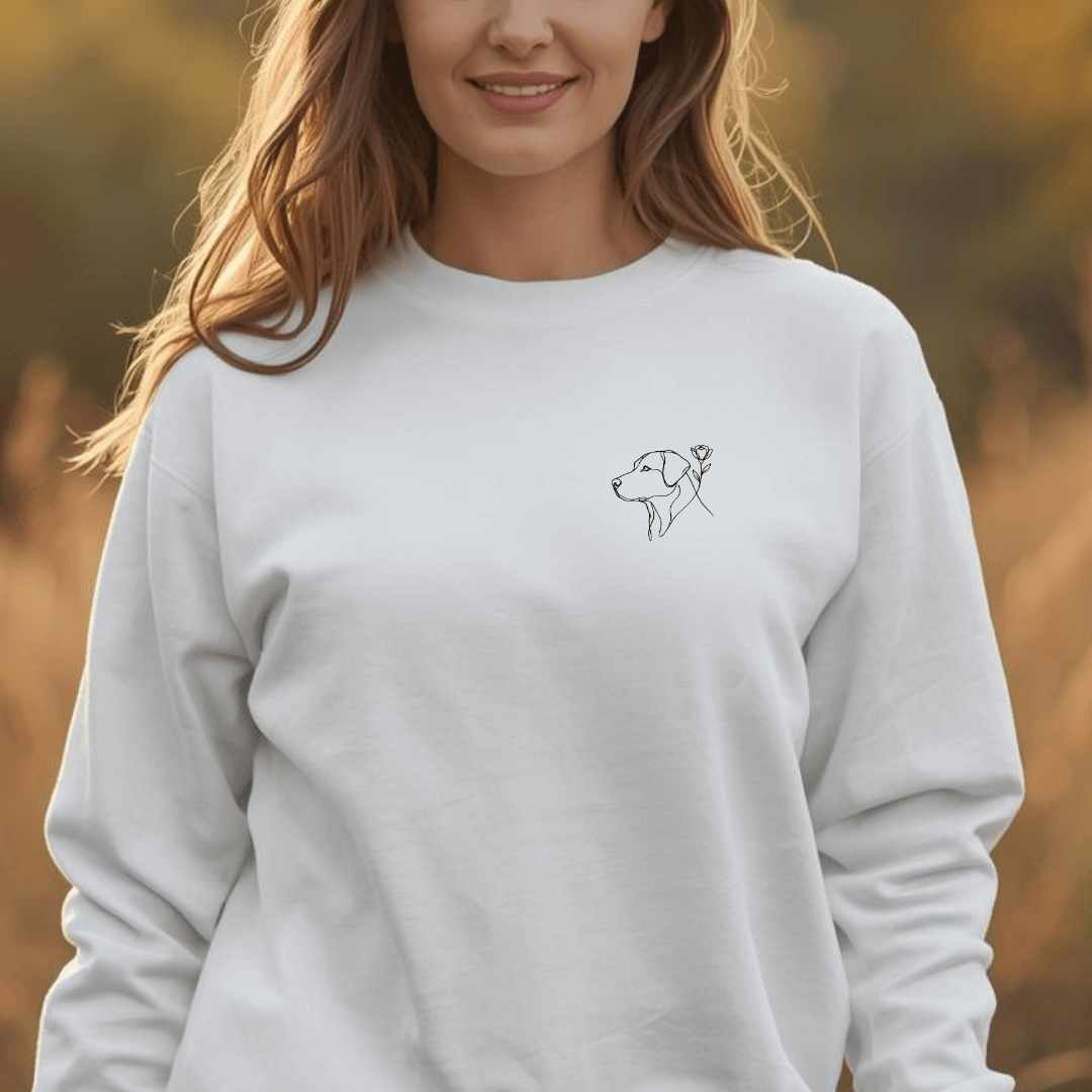 Paw & Flower Vibes - Bio-Sweatshirt für Damen |Brustmotiv
