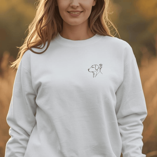 Paw & Flower Vibes - Bio-Sweatshirt für Damen |Brustmotiv