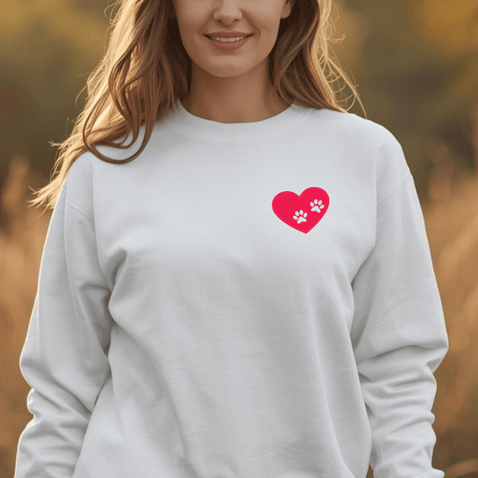 Pfötchen Im Herz - Bio-Sweatshirt für Damen |Brustmotiv