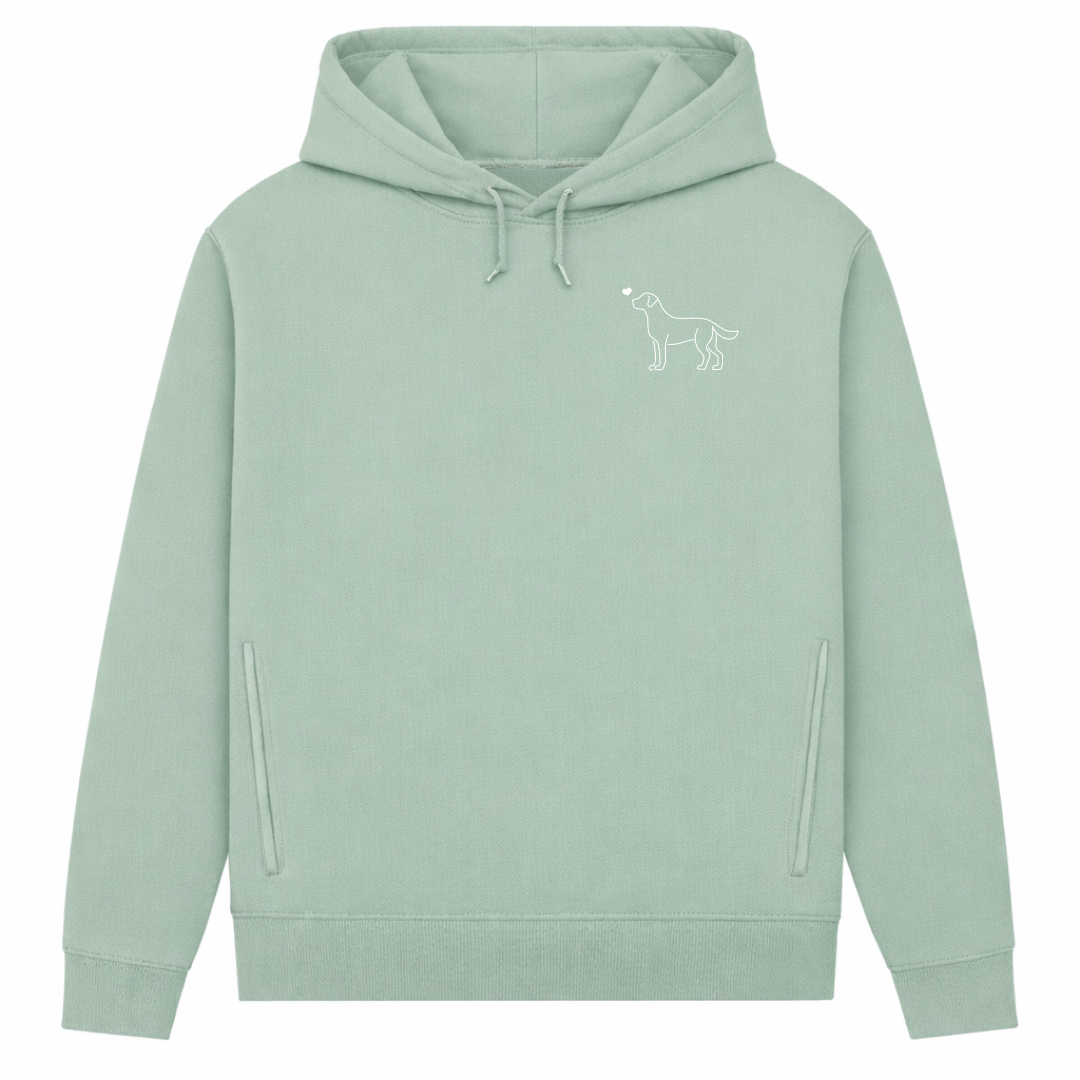 Labrador mit Herz– Hoodie aus Bio-Baumwolle für Damen