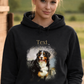 Personalisierter Hoodie für Damen mit Foto – Aquarell Motiv