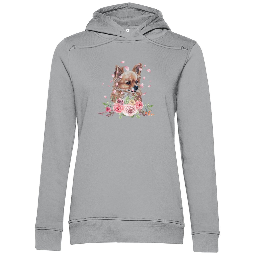 Flower Chihuahua - Bio-Hoodie für Damen