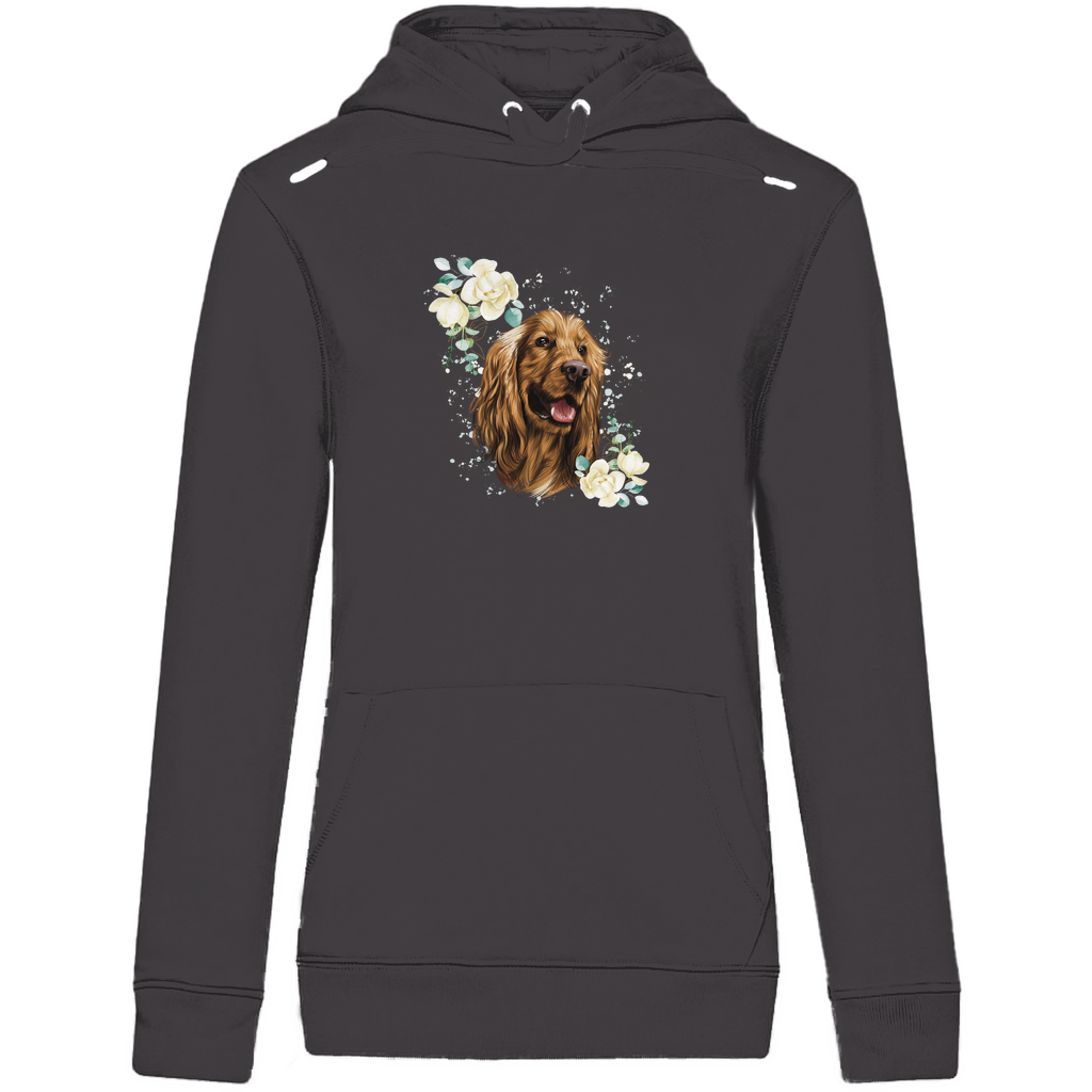 Flower Cocker Spaniel - Bio-Hoodie für Damen