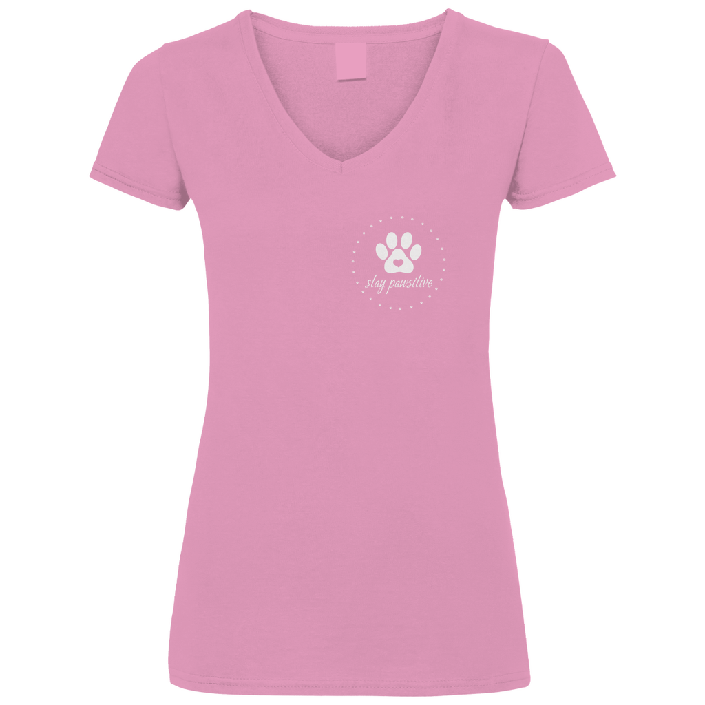 Stay Pawsitive - V-Shirt für Damen