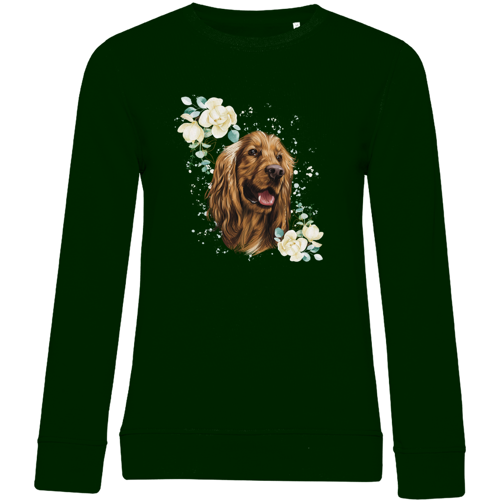 Flower Cocker Spaniel - Bio-Sweatshirt für Damen