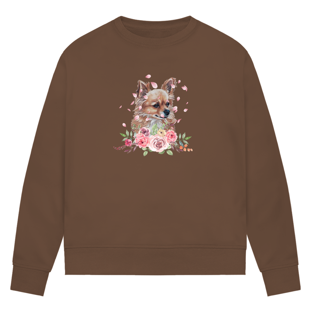 Flower Chihuahua - Bio-Sweatshirt für Damen
