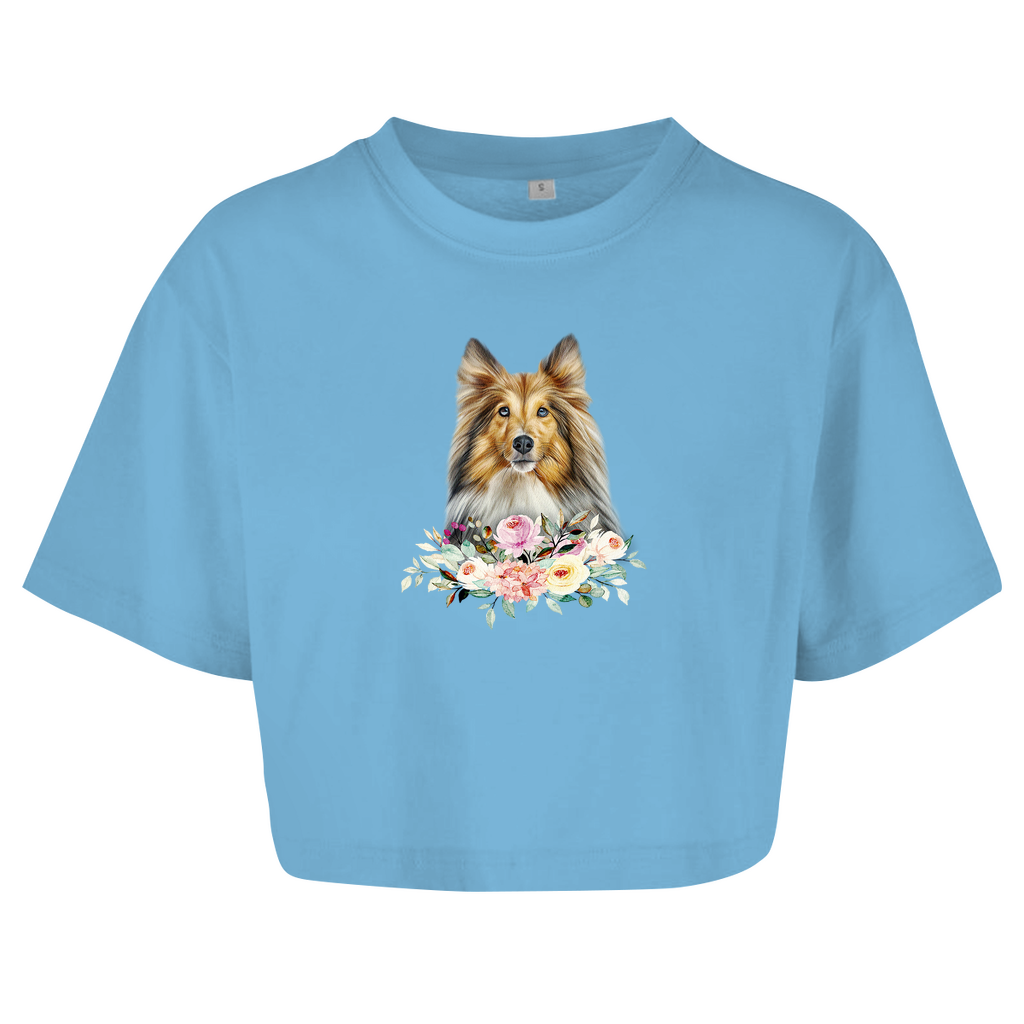 Flower Flower Sheltie - Oversize Crop Top für Damen