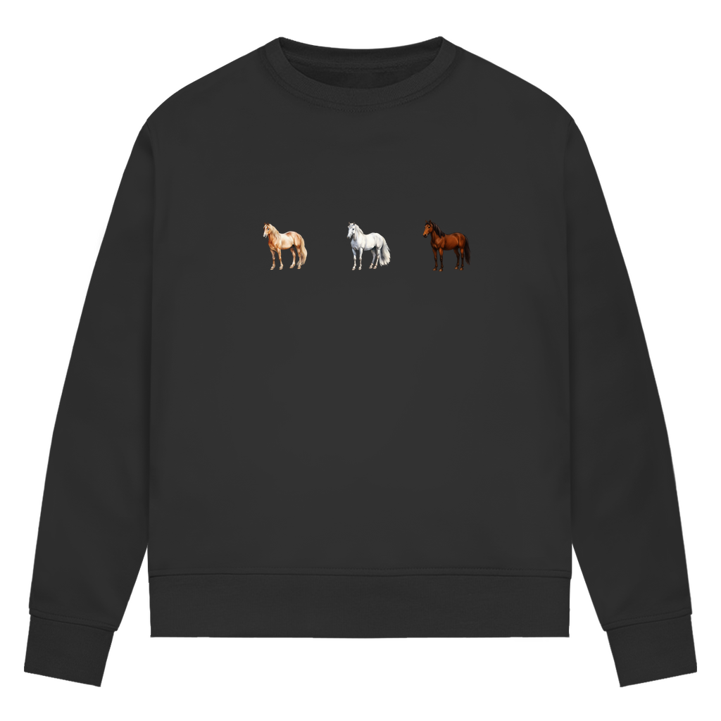 Pferde Trio - Bio-Sweatshirt für Damen