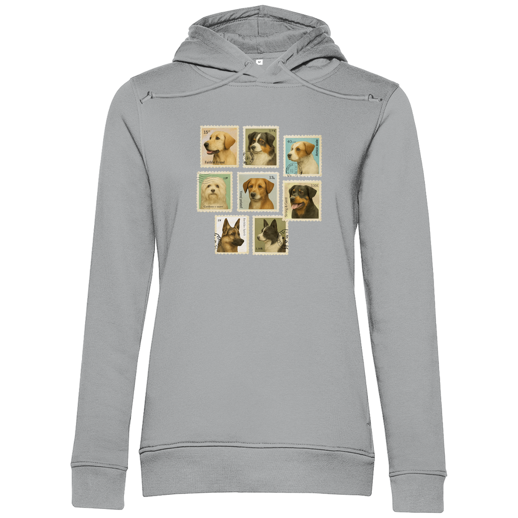 Briefmarken - Bio-Hoodie für Damen