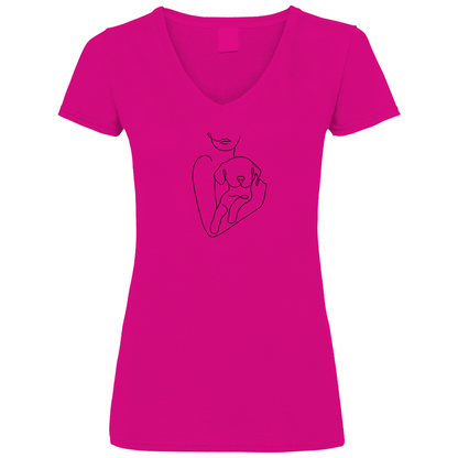 Welpenliebe - V-Shirt für Damen