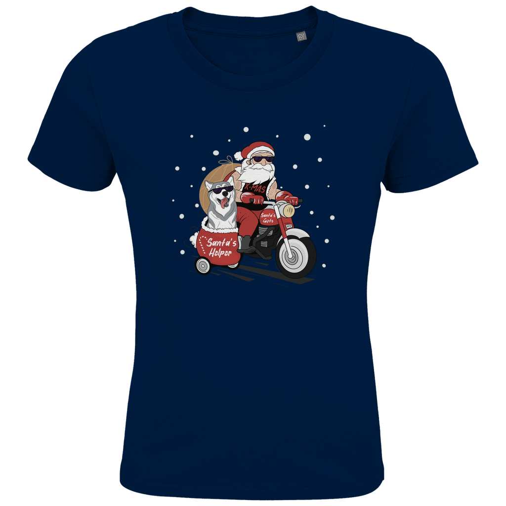 Biker Santa  - Bio T-Shirt für Kinder