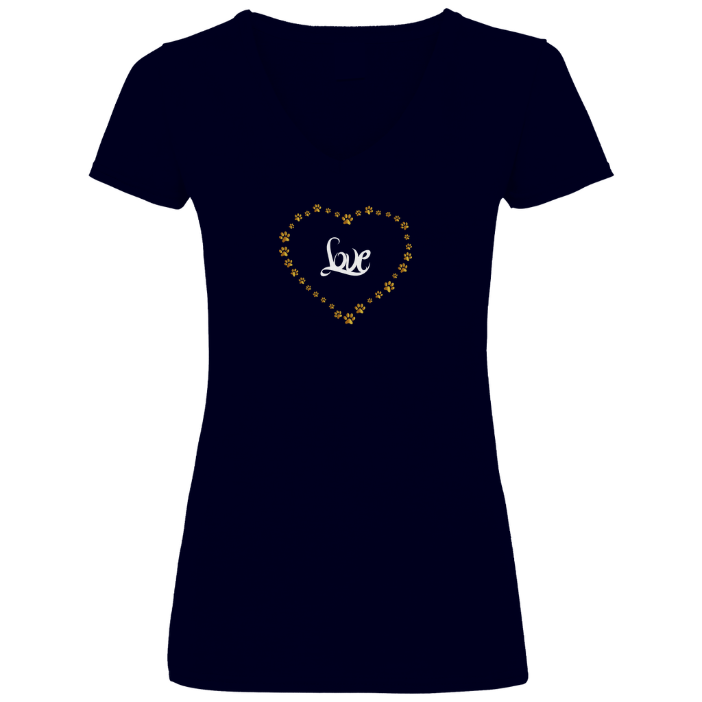 Pfötchenherz - V-Shirt für Damen