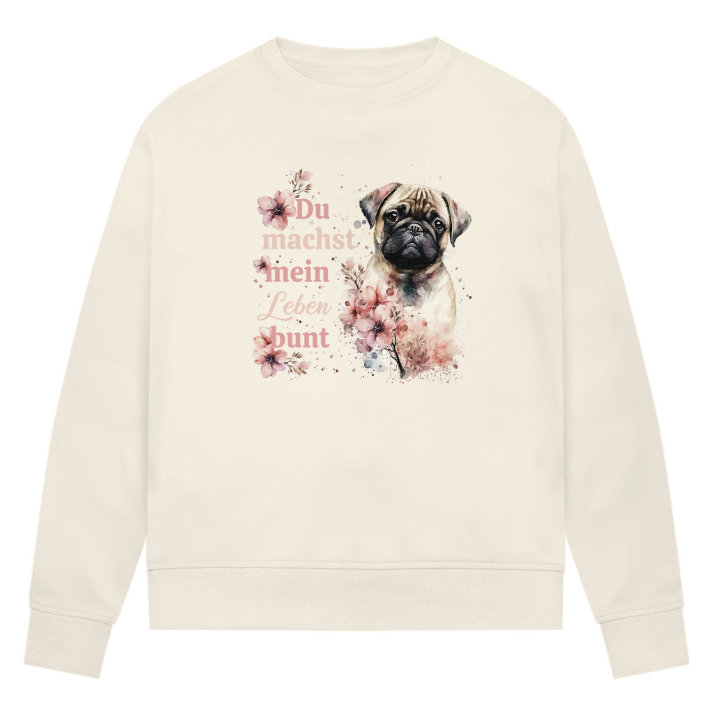 Pastell Mops - Bio-Sweatshirt für Damen