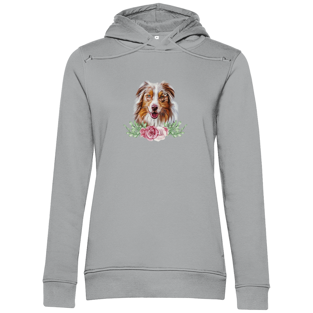 Flower Australian Shepherd - Bio-Hoodie für Damen