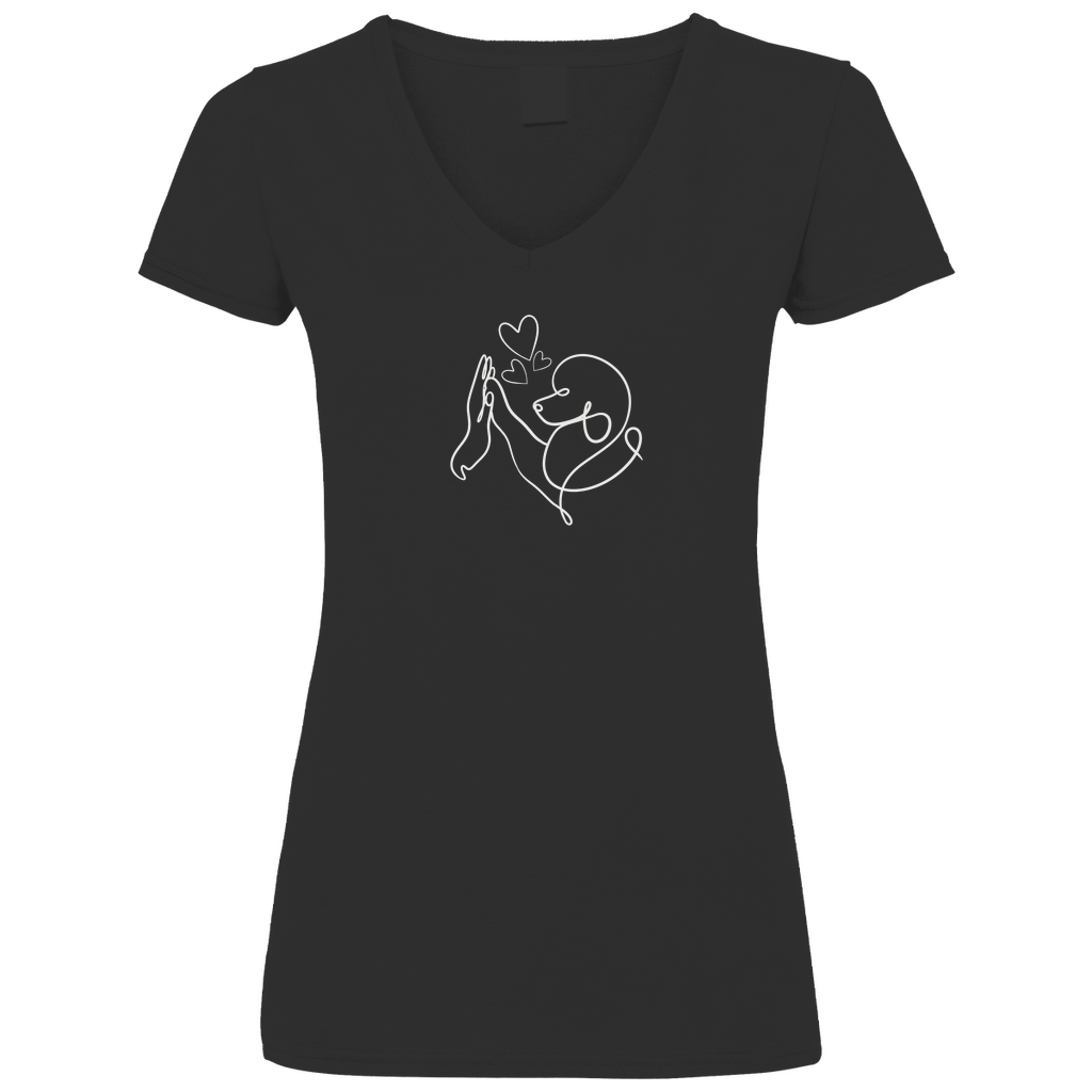 Pudelliebe - V-Shirt für Damen