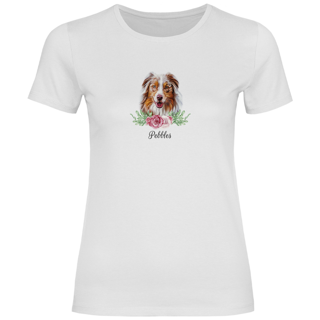 Flower Australian Shepherd - T-Shirt für Damen - Dein Wunschtext