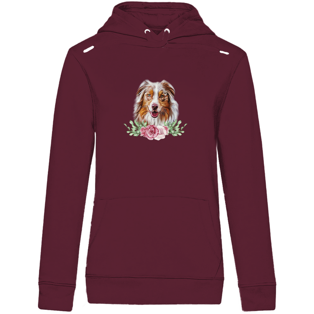 Flower Australian Shepherd - Bio-Hoodie für Damen