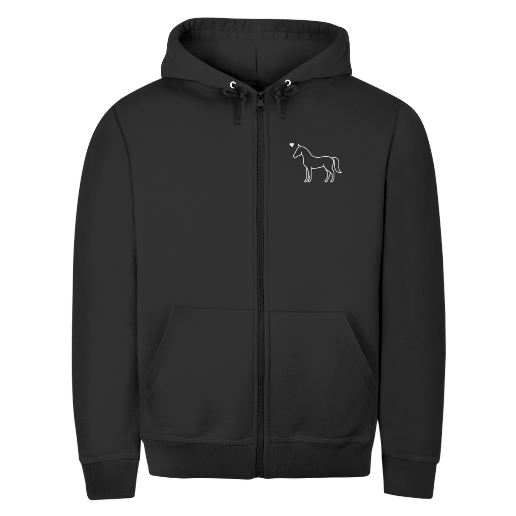 Pferdeliebe - Zipper-Hoodie Unisex | Rückendruck