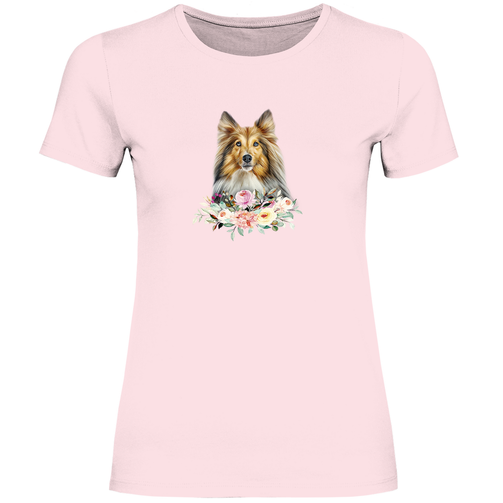 Flower Sheltie - T-Shirt für Damen