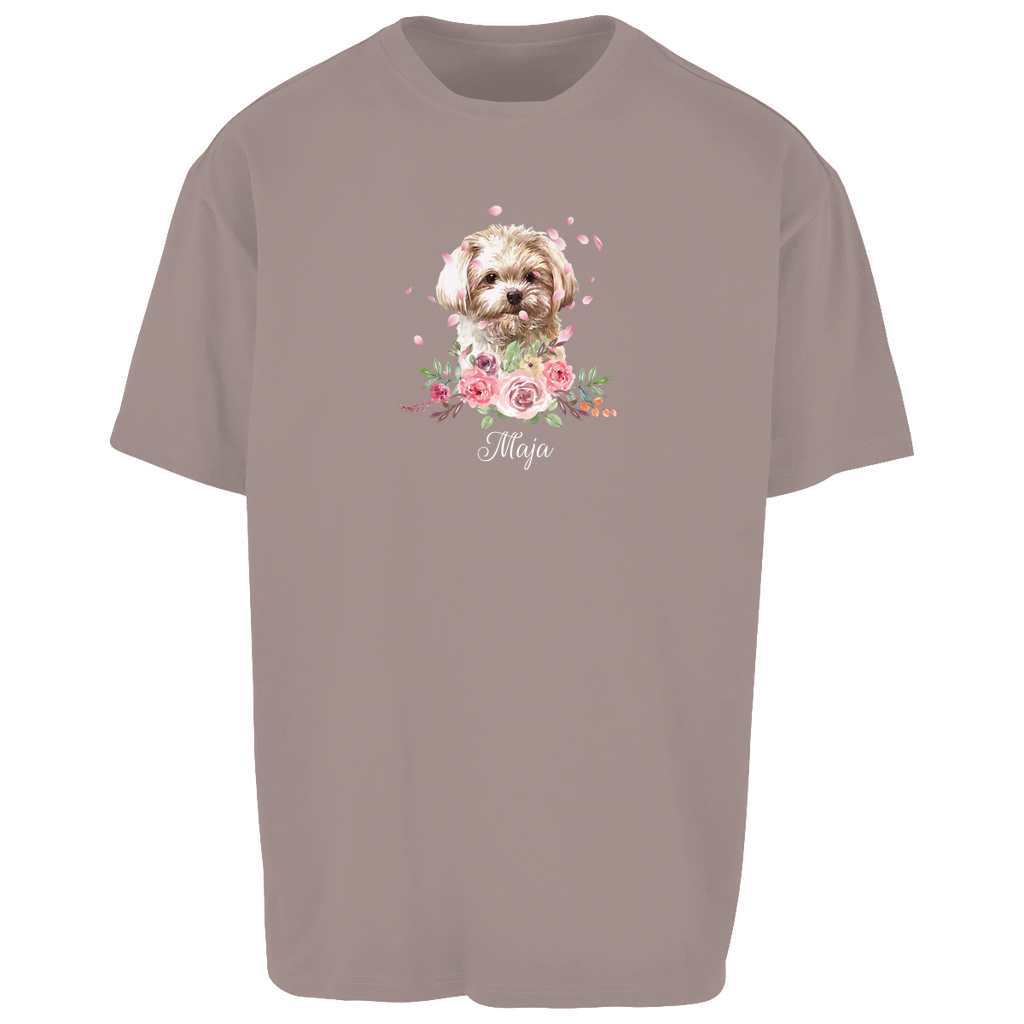 Flower Malteser - Oversize T-Shirt Unisex - Dein Wunschtext