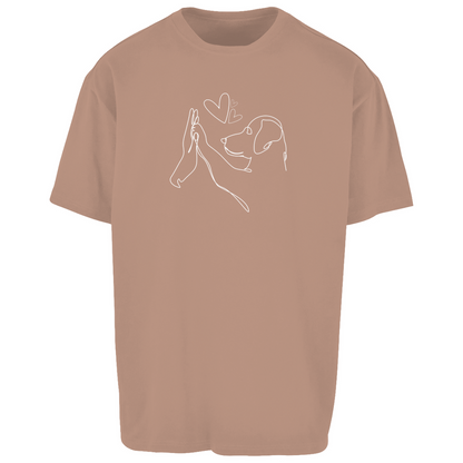 Wahre Liebe‘ Oversize T-Shirt Unisex von Herz & Pfötchen, aus 100 % Baumwolle, mit einzigartigem Hundemotiv – bequem, lässig und perfekt für Hundeliebhaber.
