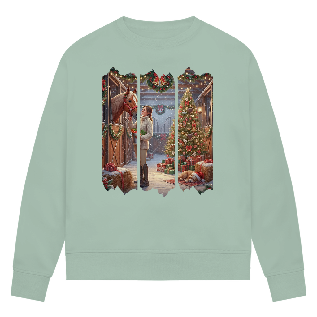 Weihnachtszauber im Stall - Bio-Sweatshirt für Damen