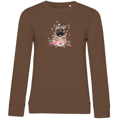 Flower Französische Bulldoge - Bio-Sweatshirt für Damen