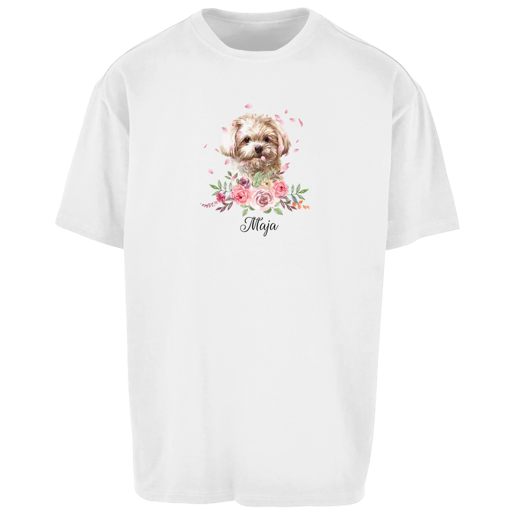 Flower Malteser - Oversize T-Shirt Unisex - Dein Wunschtext