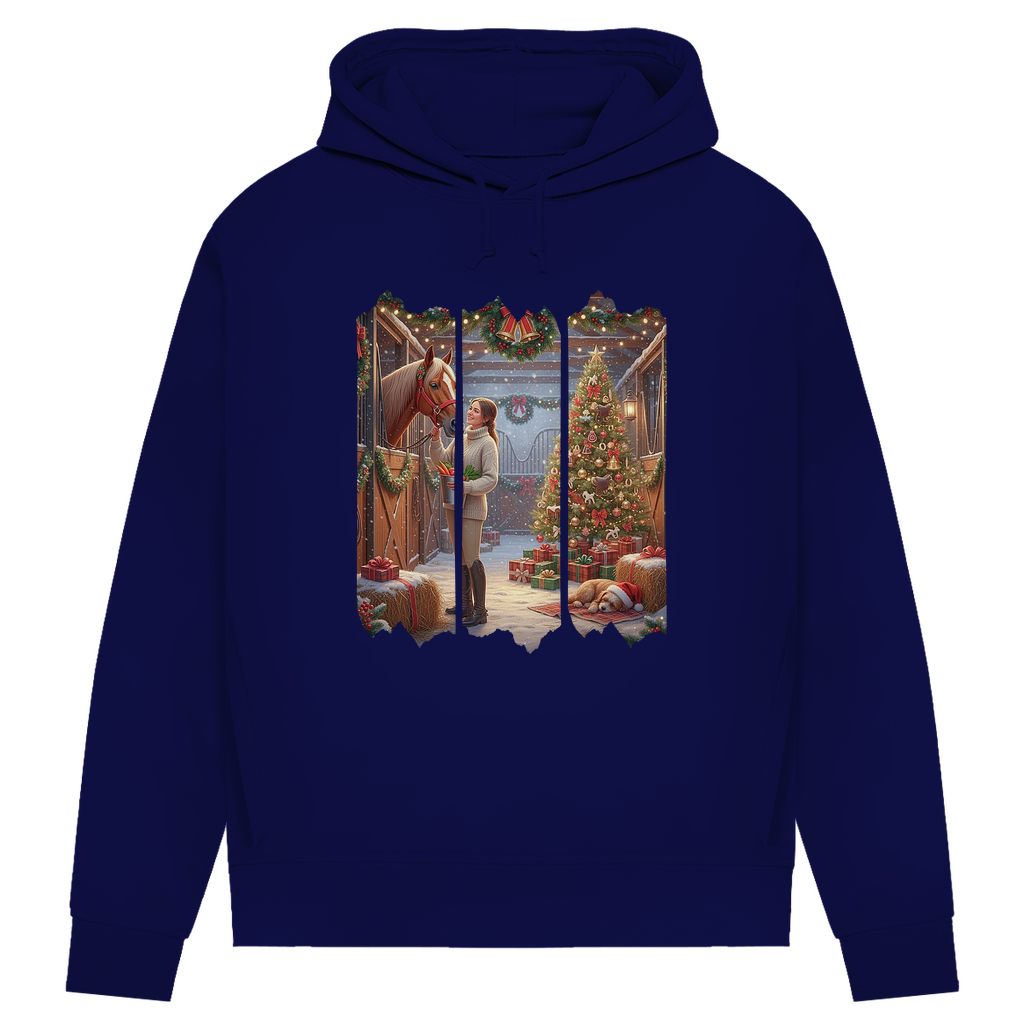 Weihnachtszauber im Stall - Bio-Hoodie für Damen
