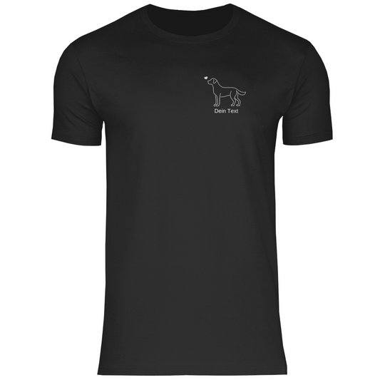 Labrador mit Herz - T-Shirt für Herren- Dein Wunschtext