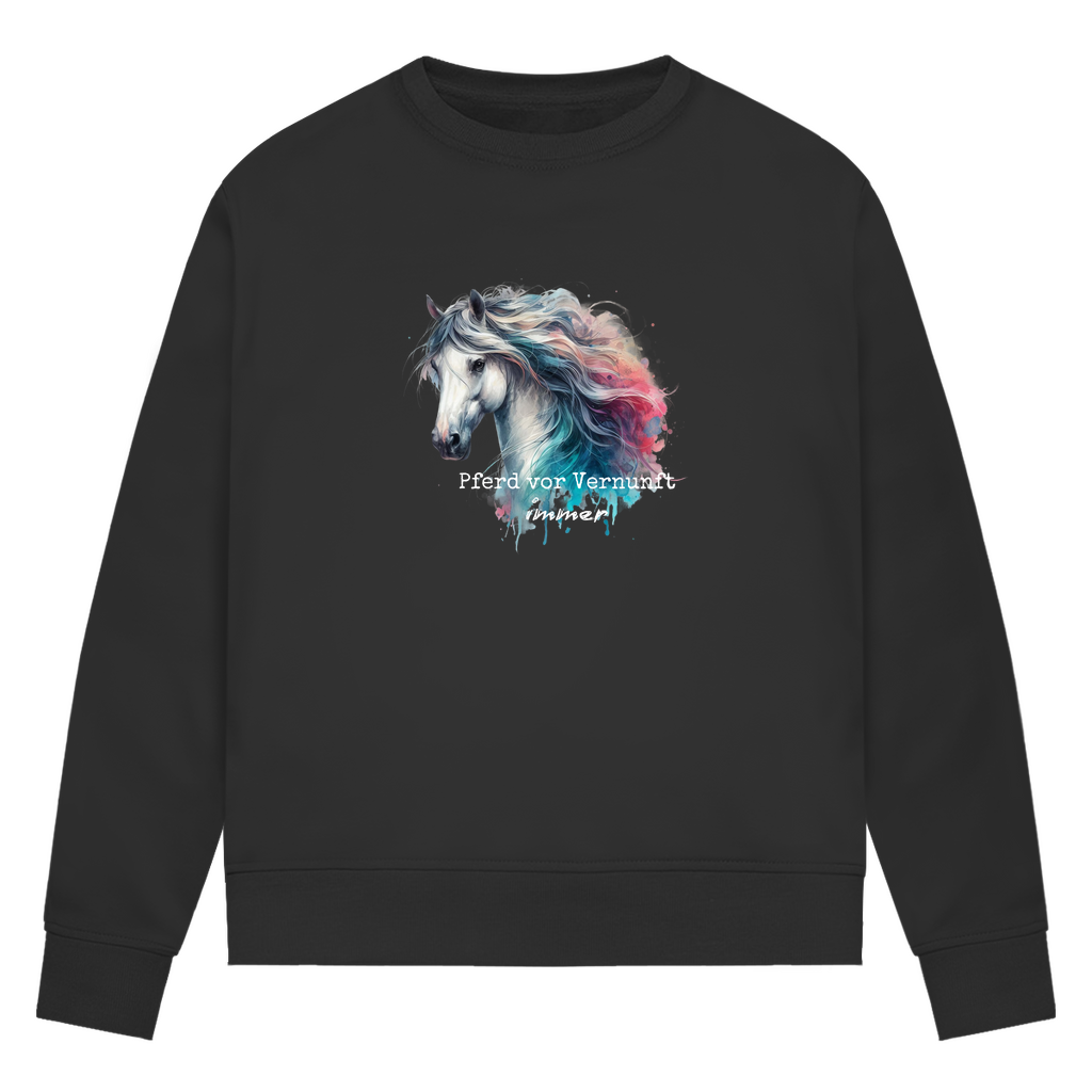 Pferd vor Vernunft - Bio-Sweatshirt für Damen