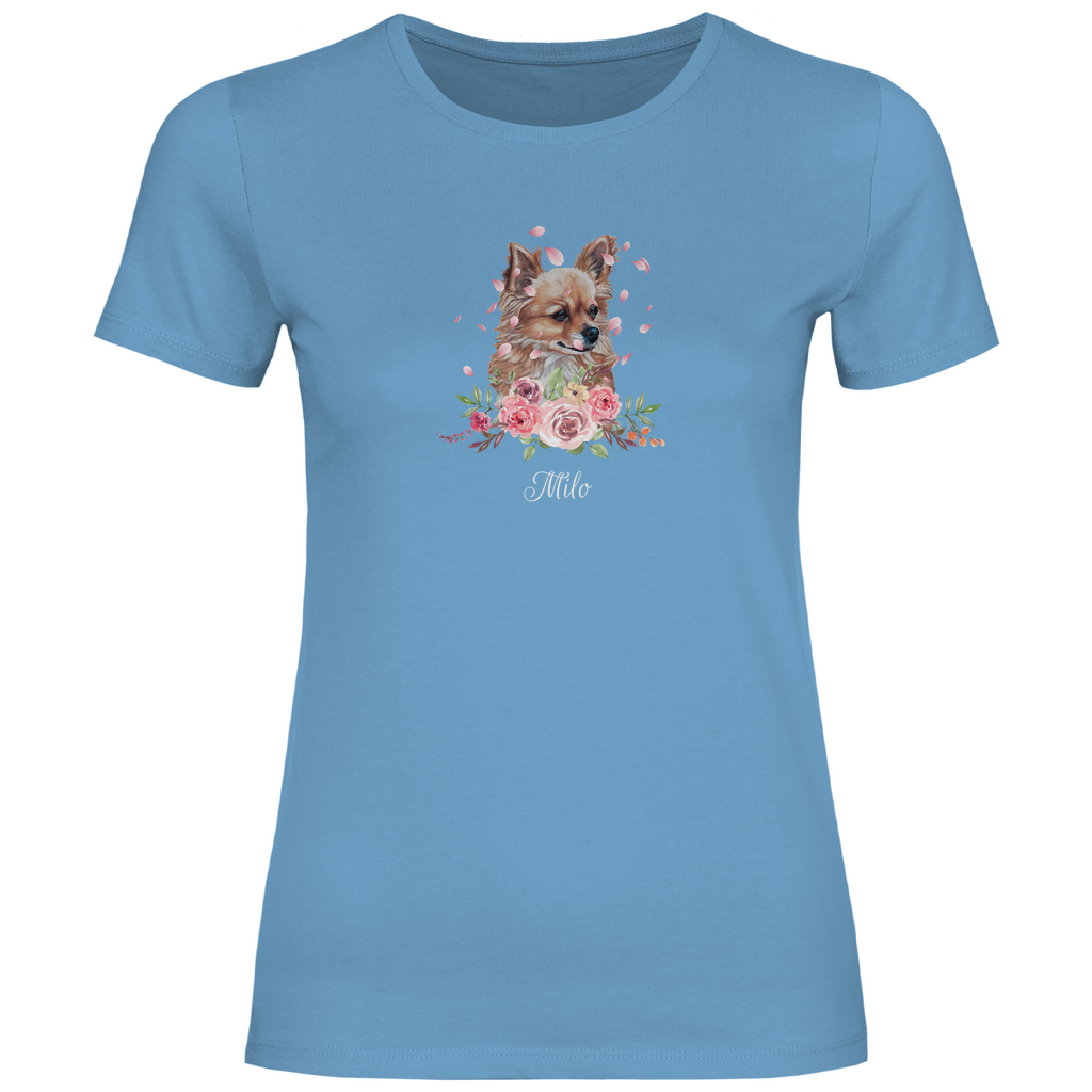 Flower Chihuahua - T-Shirt - Dein Wunschtext