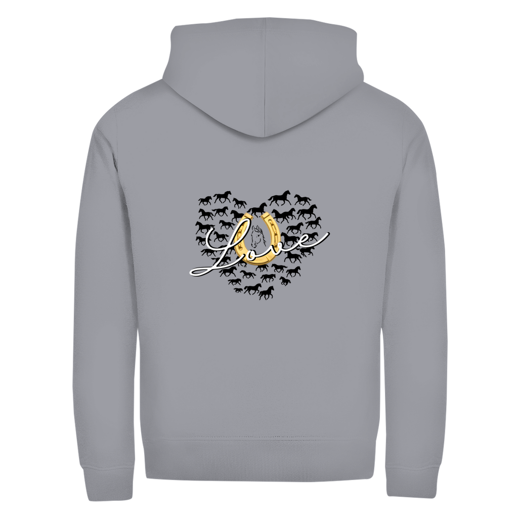 Hufeisenliebe - Zipper-Hoodie Unisex | Rückendruck