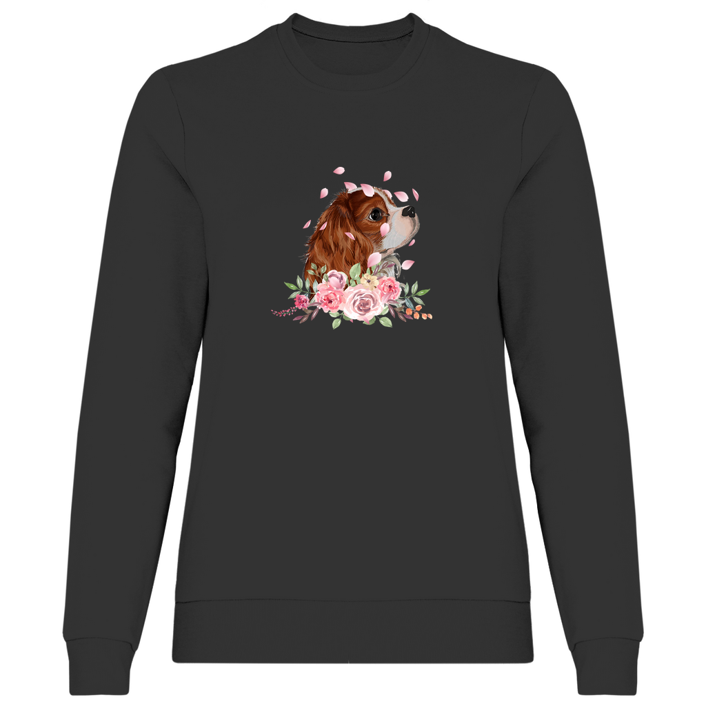 Flower Cavalier King Charles -  Sweatshirt für Damen