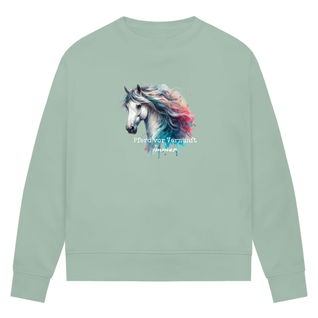 Pferd vor Vernunft - Bio-Sweatshirt für Damen