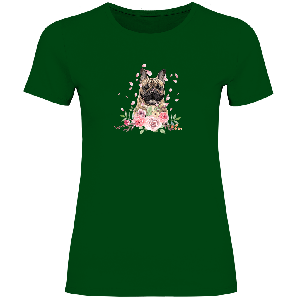 Flower Französische Bulldoge - T-Shirt für Damen