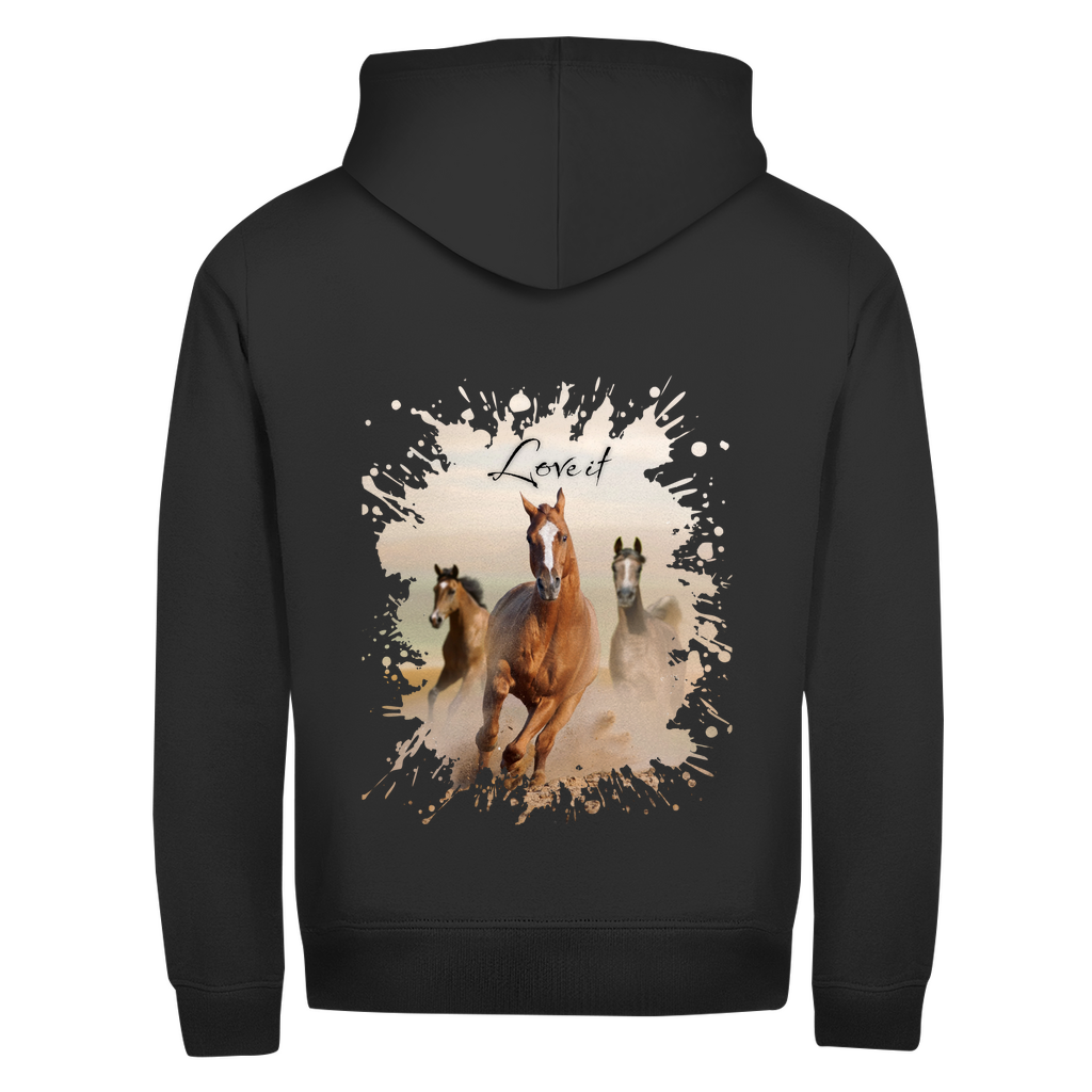 Pferdepower - Zipper-Hoodie Unisex | Rückendruck