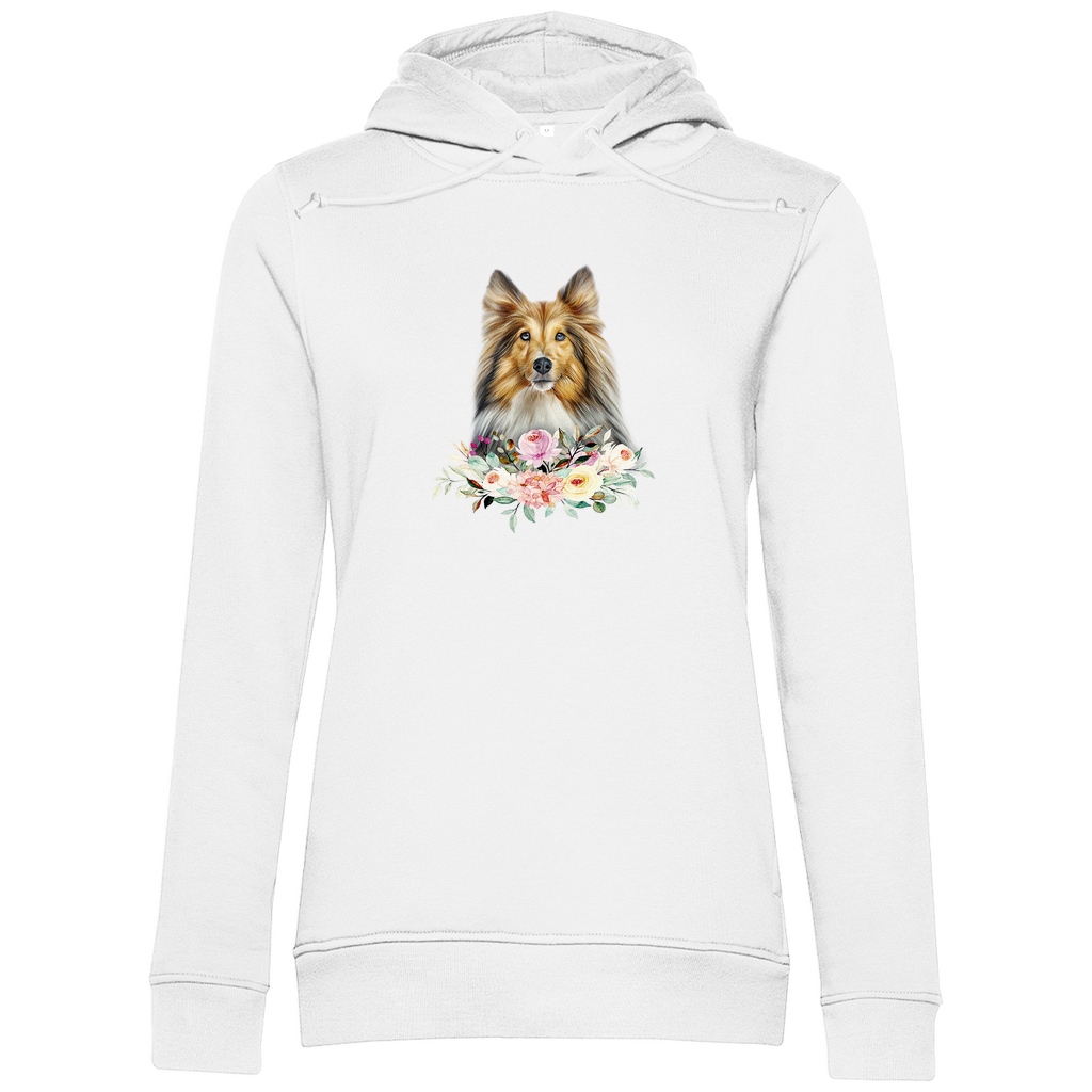 Flower Sheltie - Bio-Hoodie für Damen