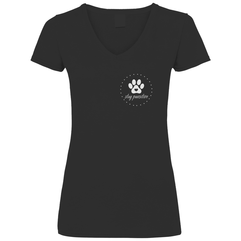 Stay Pawsitive - V-Shirt für Damen