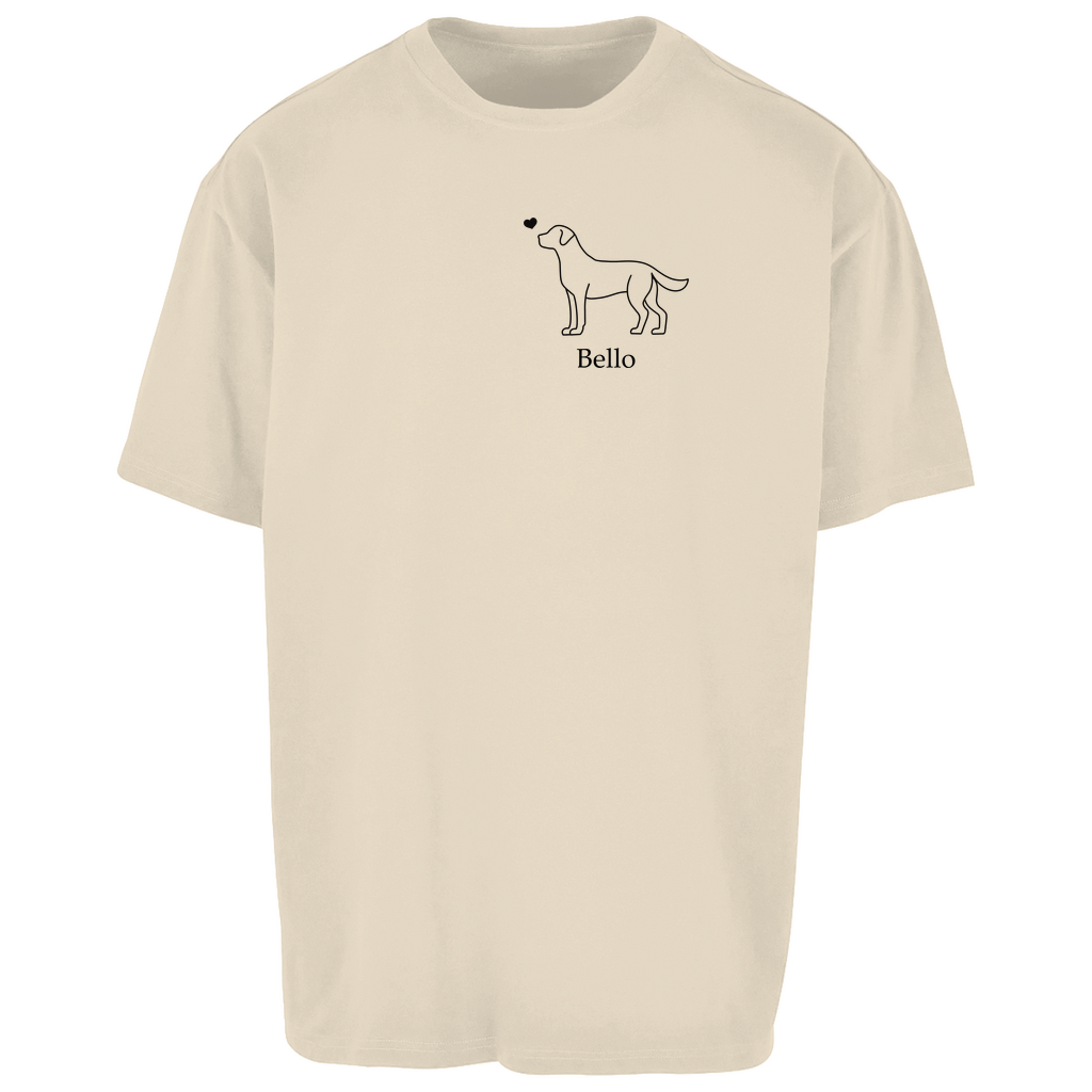 Labrador mit Herz - Oversize T-Shirt Unisex - Dein Wunschtext