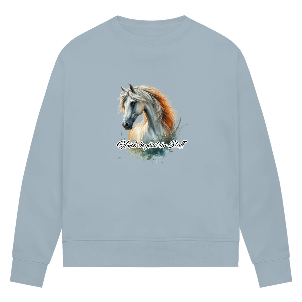 Glück beginnt im Stall - Bio-Sweatshirt für Damen